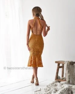 Sonia Dress - Mustard 8 Sonia Dress - Mustard -Twosisters The Label 19924