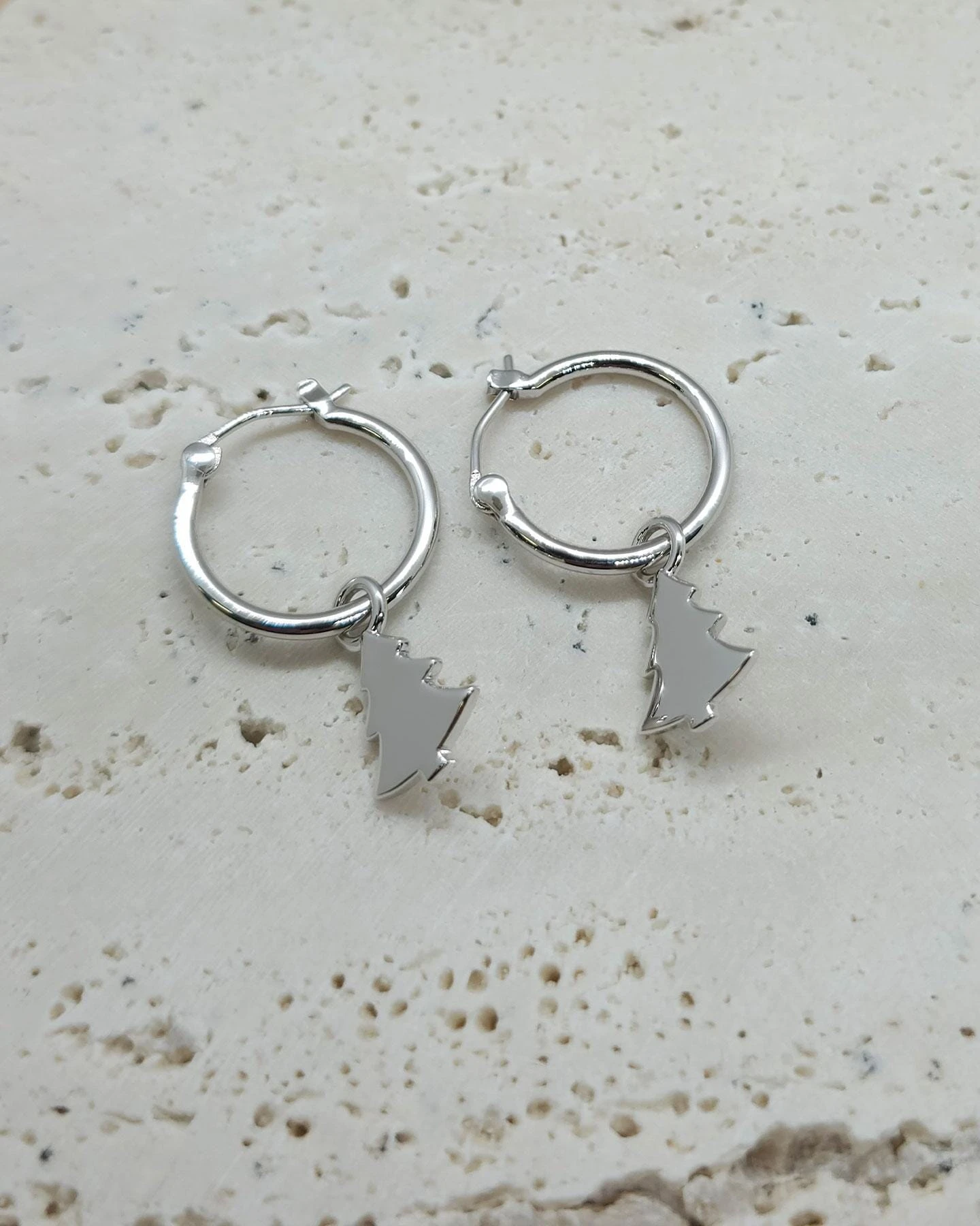 Christmas Tree Charm-Silver 4 Christmas Tree Charm-Silver - Image 4