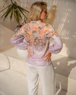 Rosa Satin Top - Purple Floral Print -Twosisters The Label Ecomm 0006s 0003 TS891 PP RosaTop PurplePrint 003
