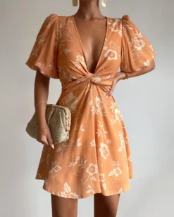 Marlowe Dress-Orange Flower