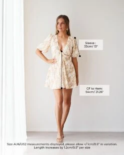 Fion Dress-Yellow Floral 12 Fion Dress-Yellow Floral -Twosisters The Label Fion Dress Yellow Floral Measurements