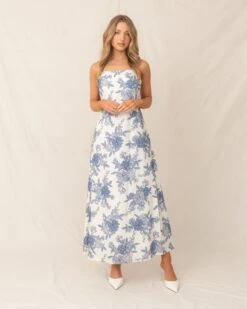 Marena Dress-Blue Print