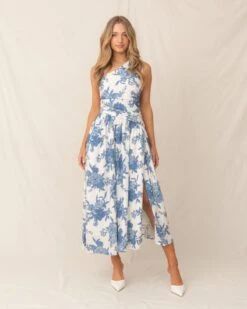 Regina Dress-Blue Print
