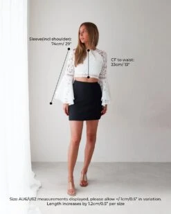 Kacia Top-Black -Twosisters The Label Measurements 0006 TS842 White Kacia Top White