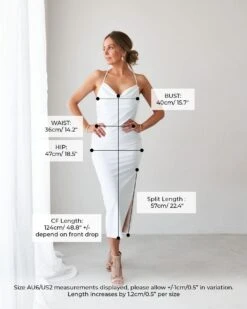 Gloria Dress-White 11 Gloria Dress-White -Twosisters The Label Measurements TS862 White Gloria Dress 8926a450 3e82 485f 8248 5465d3a81d05