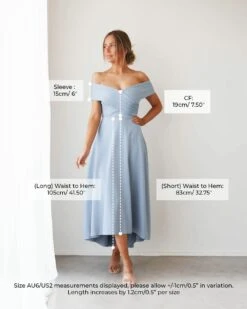 Belina Dress-Baby Blue -Twosisters The Label Measurements TS863 BB Belina Dress Baby Blue