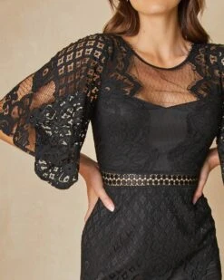 Reyna Dress - Black 10 Reyna Dress - Black -Twosisters The Label TS371 TWOSISTERS THE LABEL REYNA DRESS BLACK 04