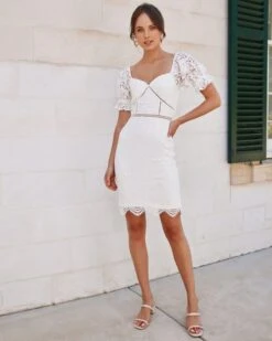 Ellington Lace Dress - White