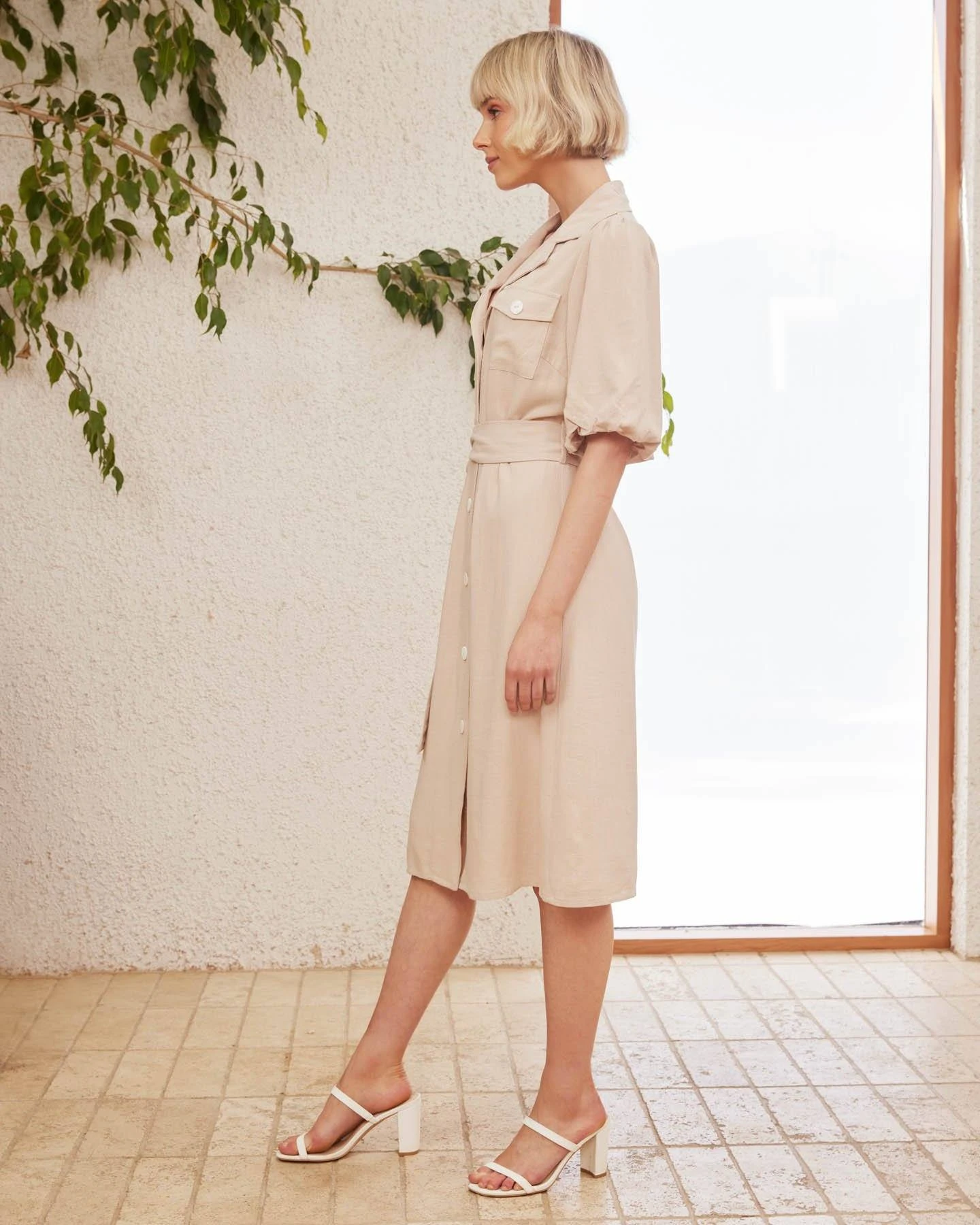 Calista Dress - Beige 2 Calista Dress - Beige - Image 2