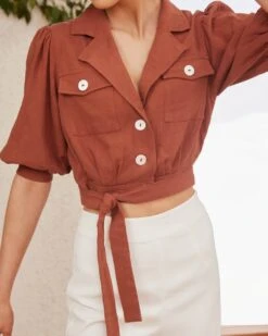 Alternative view of Jillian Top - Rust