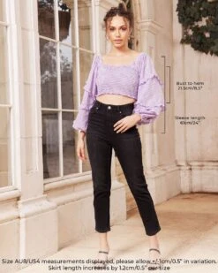 Beth Top - Lilac -Twosisters The Label TS653 TWOSISTERS THE LABEL BETH TOP MEASUREMENT