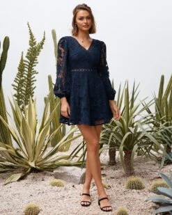 Lilia Dress - Navy 10 Lilia Dress - Navy -Twosisters The Label TS680 N Twosisters The Label Lilia Dress Navy 02