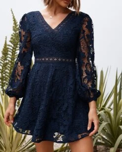 Lilia Dress - Navy 11 Lilia Dress - Navy -Twosisters The Label TS680 N Twosisters The Label Lilia Dress Navy 05
