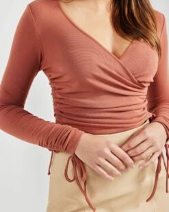 Jora Top-Terracotta -Twosisters The Label TS740 TER Twosisters The Label Jora Top Terracotta 05