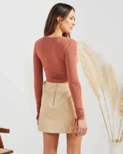 Jora Top-Terracotta -Twosisters The Label TS740 TER Twosisters The Label Jora Top Terracotta 07