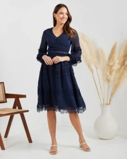 Frida Dress-Navy 7 Frida Dress-Navy -Twosisters The Label TS743 N Twosisters The Label Frida Dress Navy 01