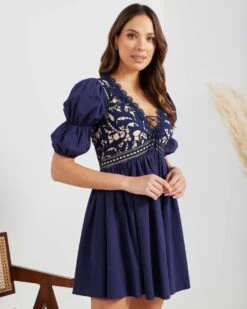 Almalis Dress-Navy -Twosisters The Label TS751 N Twosistersthelabel Almalis Dress Navy 06