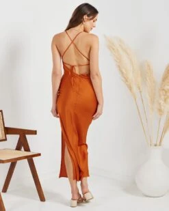 Alternative view of Diane Dress-Rust
