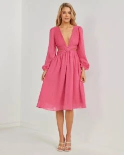 Leilani Dress-Pink 11 Leilani Dress-Pink -Twosisters The Label TS806 Pink Leilani Dress Pink 01