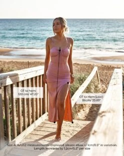 Aimee Dress-Pink -Twosisters The Label TS857 Aimee Dress Pink Measurements c6c71f90 c796 4d18 9d47 f787e978c408