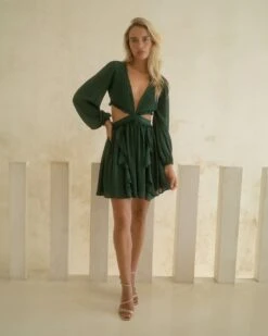 Wrenley Dress - Emerald Green 9 Wrenley Dress - Emerald Green -Twosisters The Label TS883 EG Wrenley Dress Emerald Green 003