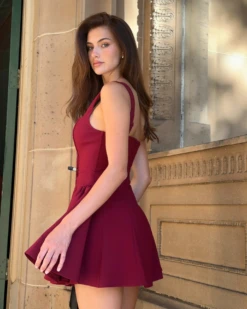 Dorothy Dress-Wine 7 Dorothy Dress-Wine -Twosisters The Label TS933 R DorothyDressRedSide