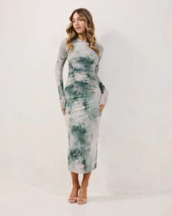 Alternative view of Addie Dress-Green Print