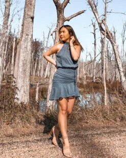 Pip Dress - Steel Blue -Twosisters The Label Twosisters The Label Pip Dress pixelated me